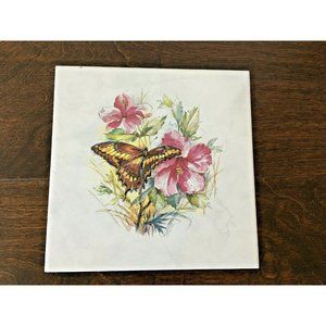 COTTO Butterfly Floral Tile Craft Wall Decor Sprin